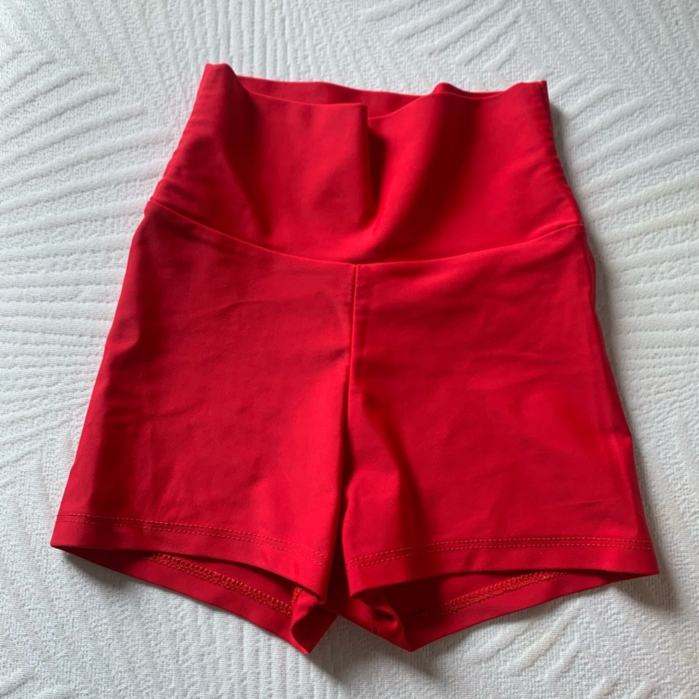 Red Dancewear high waisted shorts